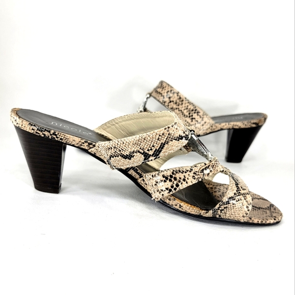 Nicole Olympia Snake Print, Strappy, Open Toe Heeled Sandal. Women's 7M - Picture 4 of 14